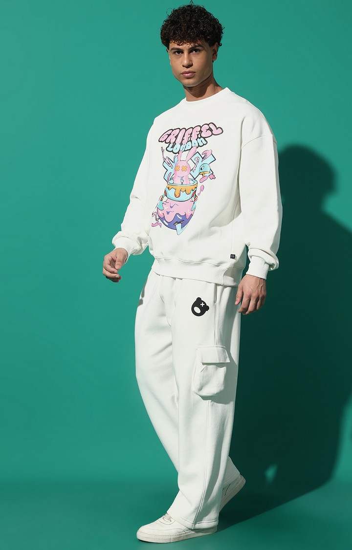 Men's BIG BUNNY Oversized White Tracksuit