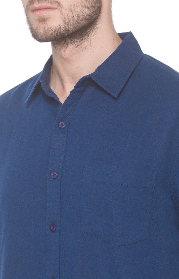 globus | Blue Solid Casual Shirt 5