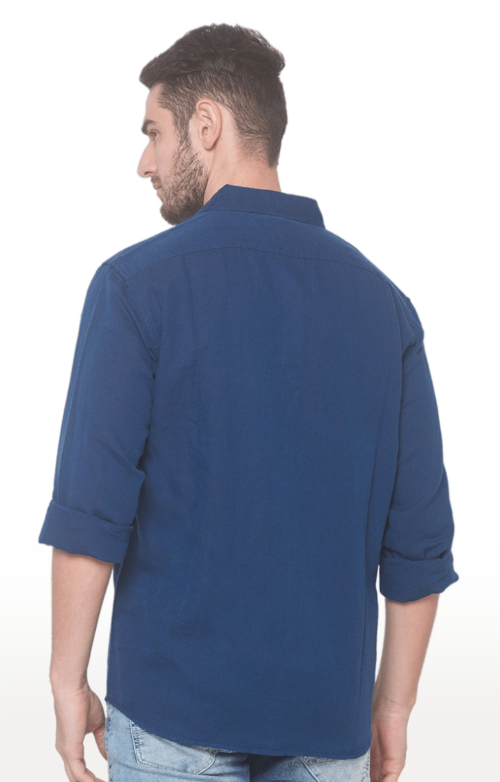 globus | Blue Solid Casual Shirt 4