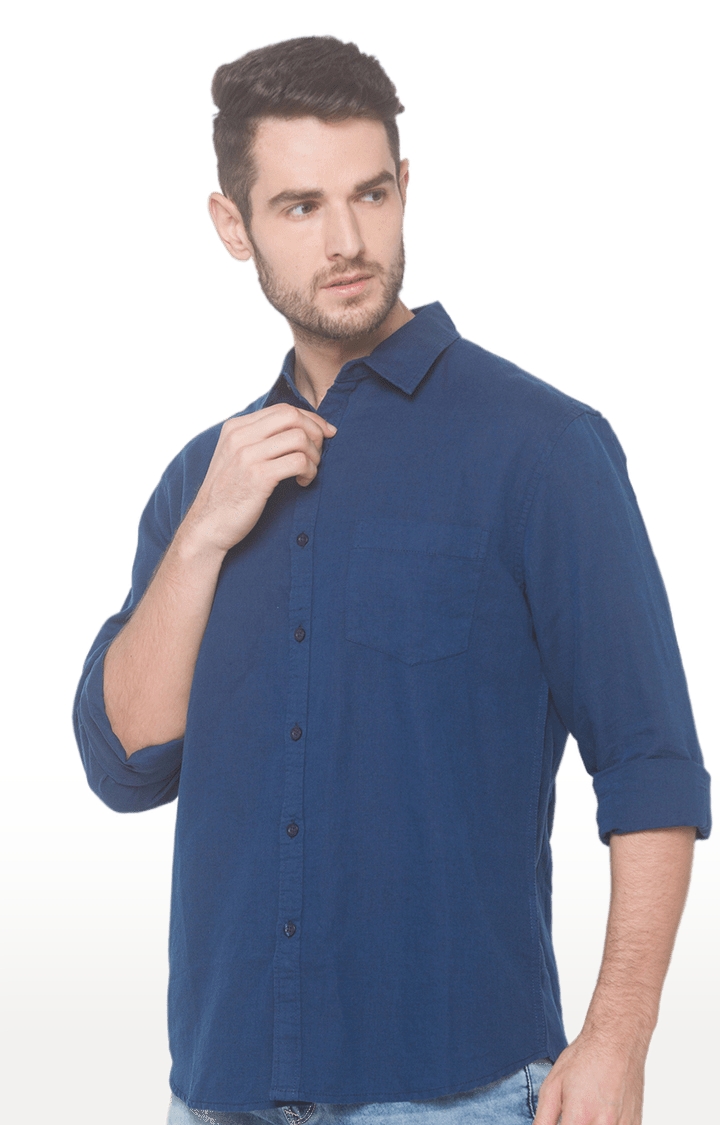 globus | Blue Solid Casual Shirt 3
