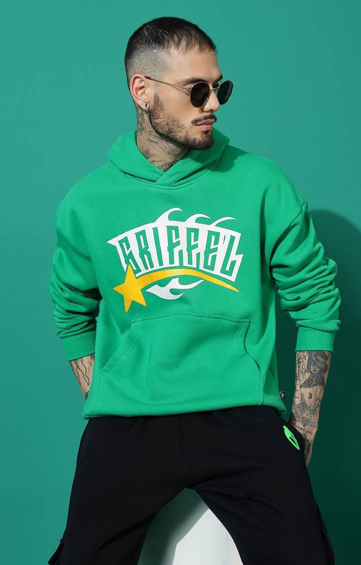 Men's GRIFFEL Star Oversized Green Hoodie
