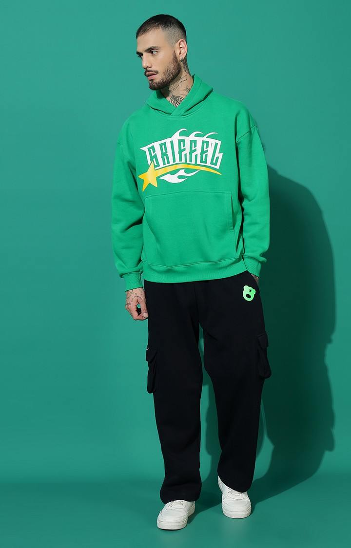 Men's GRIFFEL Star Oversized Green Hoodie