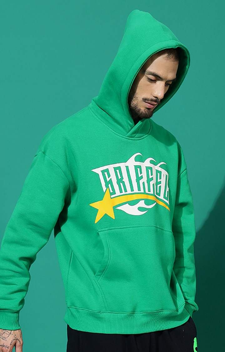 Men's GRIFFEL Star Oversized Green Hoodie