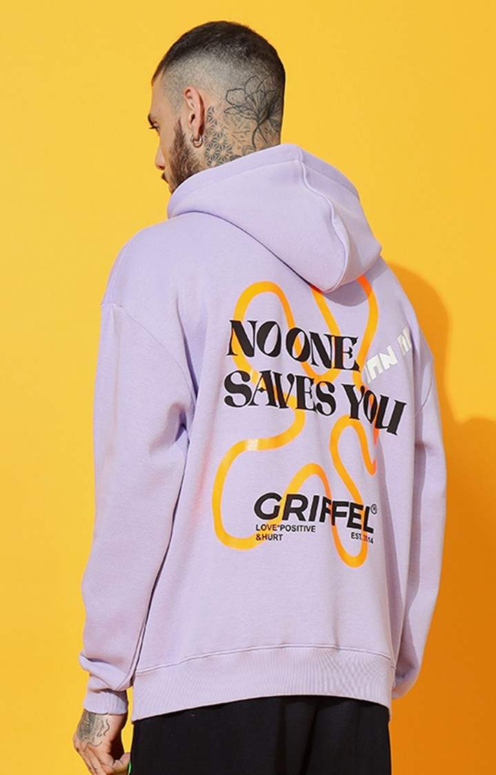 Men's NO ONE SAVES YOU Oversized Mauve Sweatshirt