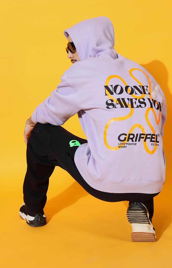 Men's NO ONE SAVES YOU Oversized Mauve Sweatshirt