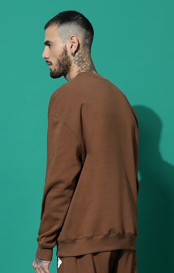 Men's GRIFFEL MAFIA Oversized Coffee Sweatshirt