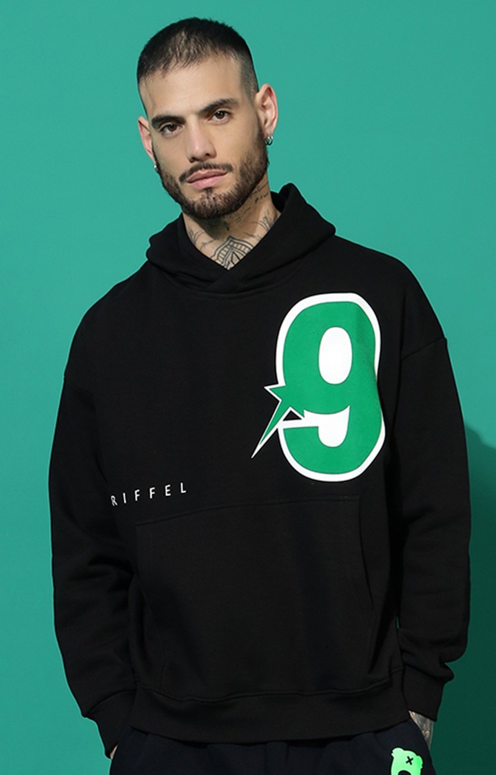 Men's 9 Oversized Black Hoodie