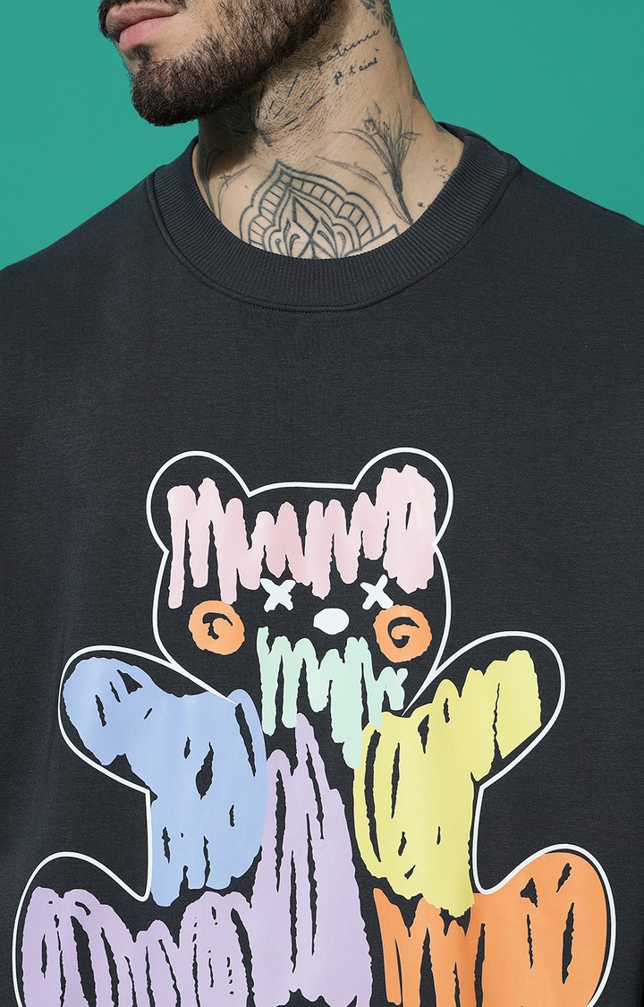 Men's JUST A BEAR Oversized Charcoal Sweatshirt