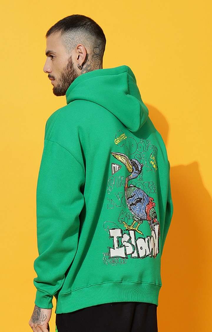Men's ISLAND BIRD Oversized Green Hoodie