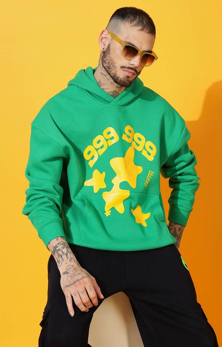 Men's 999 STAR Oversized Green Hoodie