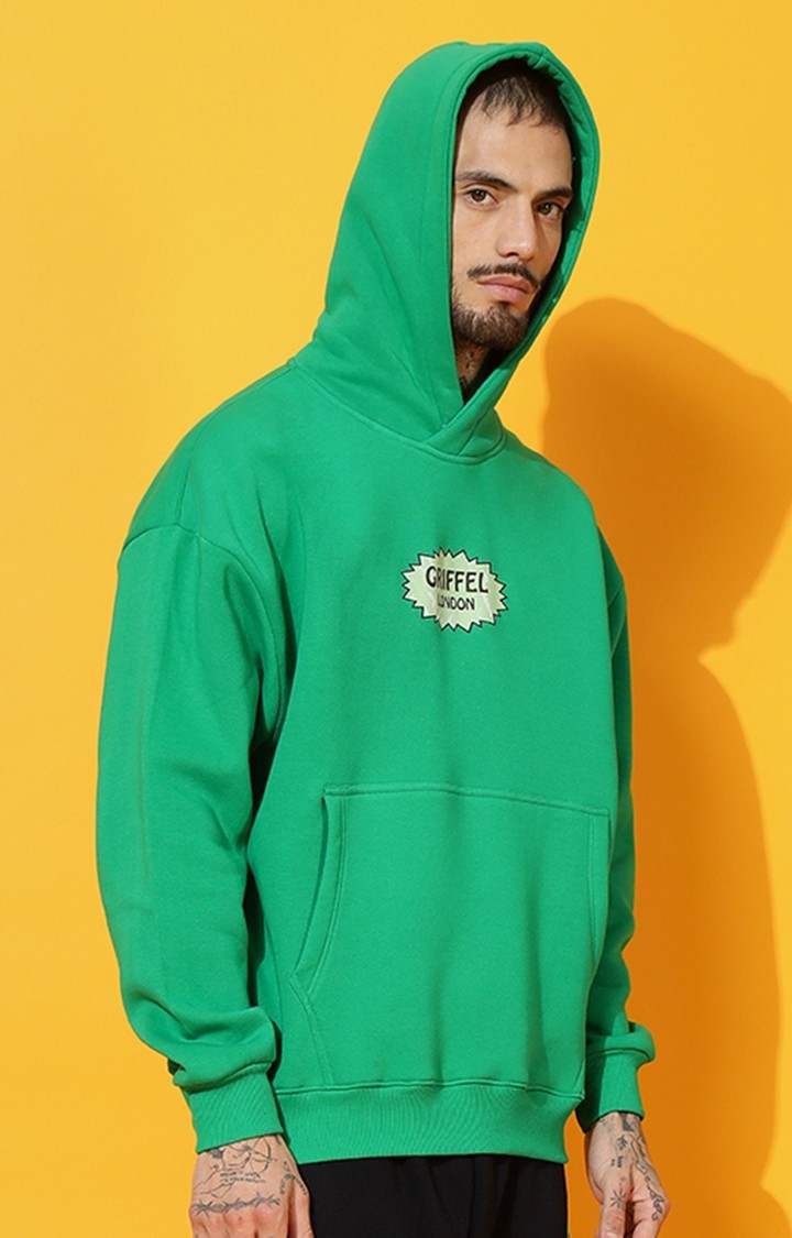 Men's PICANTE GREEN Oversized Green Hoodie