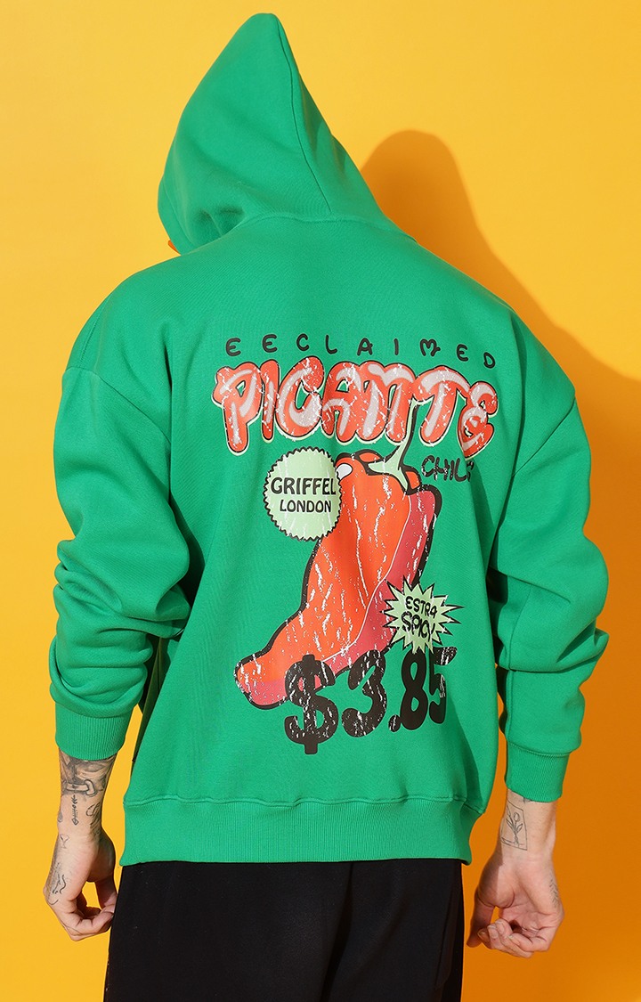 Men's PICANTE GREEN Oversized Green Hoodie