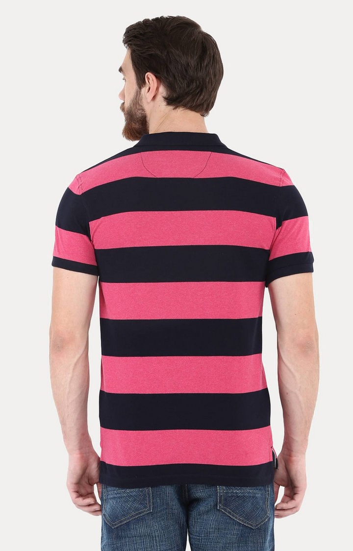 celio | Men's Pink Striped Polos 3