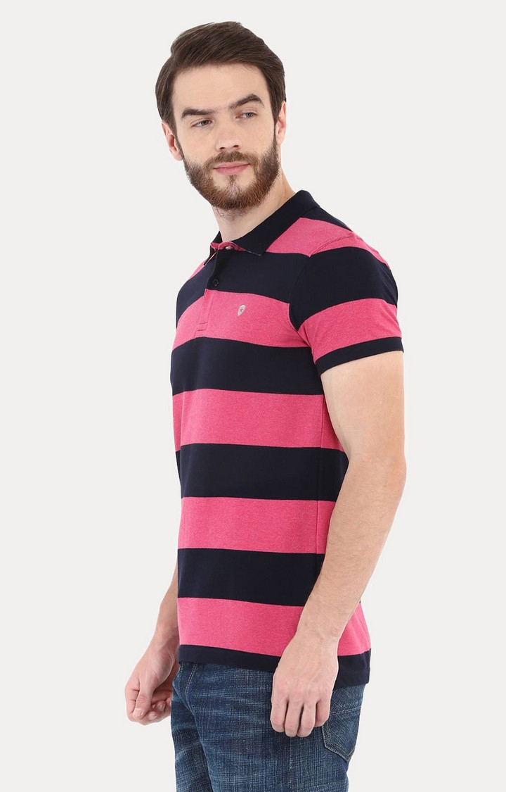 celio | Men's Pink Striped Polos 2