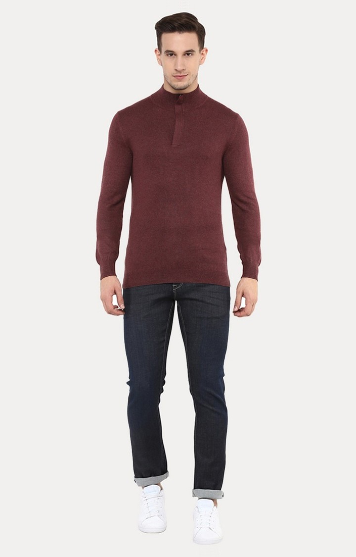 Men's Red Melange Sweaters