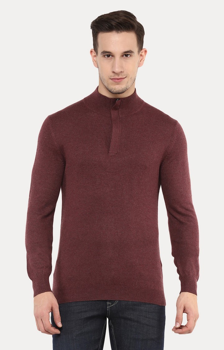 Men's Red Melange Sweaters