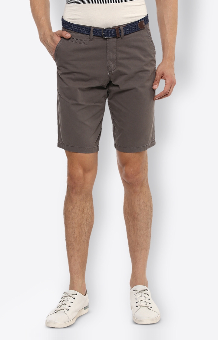 celio | Men's Brown Cotton Solid Shorts 0