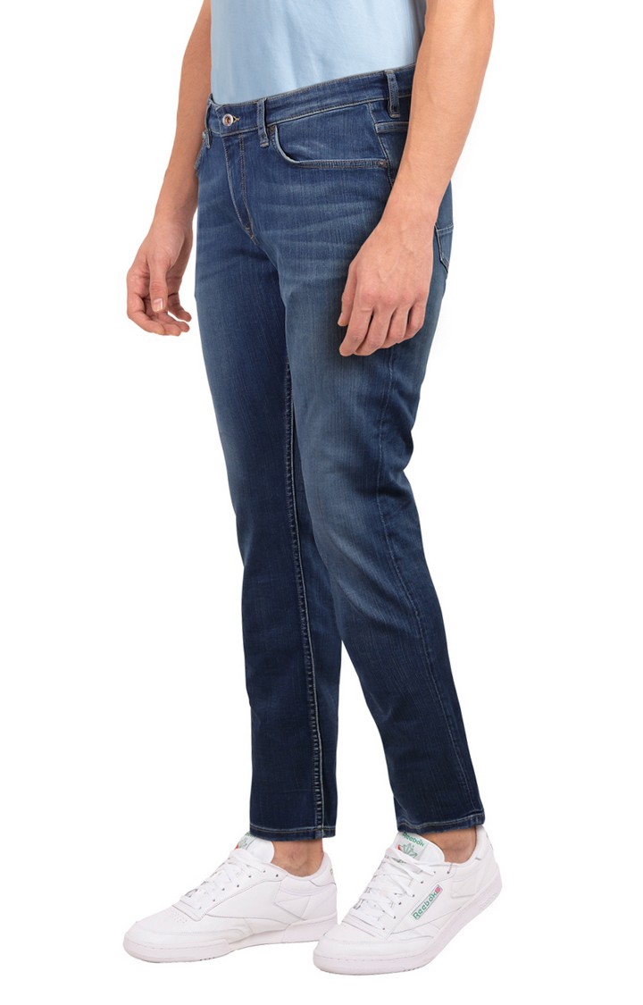 celio | Men's Blue Cotton Solid Slim Jeans 2