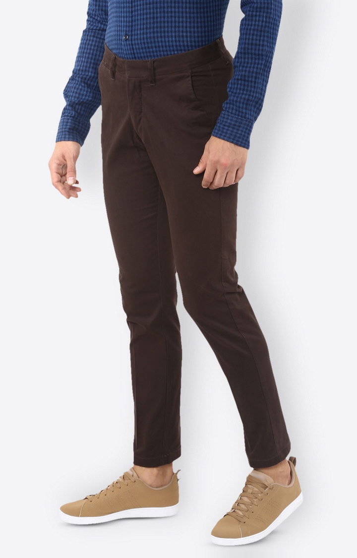celio | Men's Brown Cotton Solid Straight Jeans 2