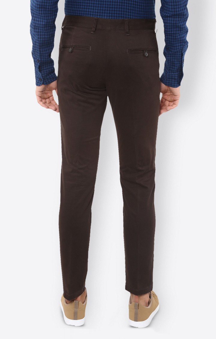 celio | Men's Brown Cotton Solid Straight Jeans 3