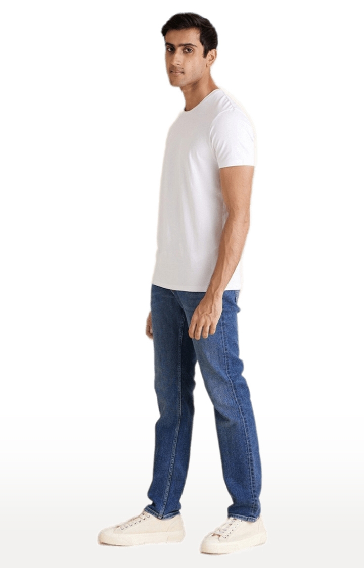 celio | Men's White Solid Regular T-Shirts 3