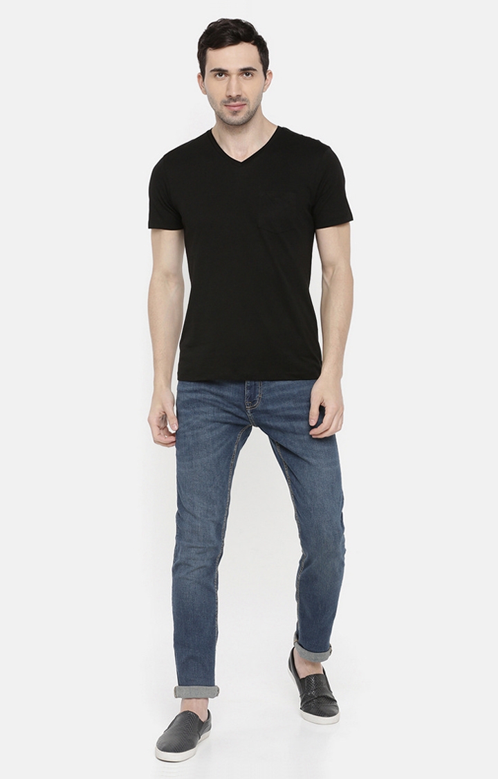 celio | Men's Black Solid Regular T-Shirts 1
