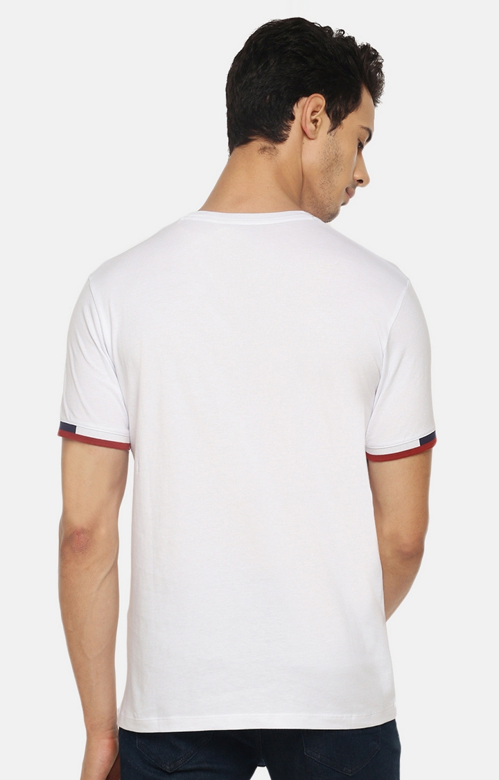 celio | Men's White Solid Regular T-Shirts 4