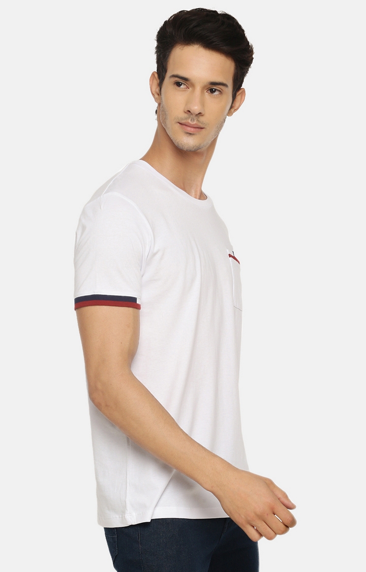 celio | Men's White Solid Regular T-Shirts 3