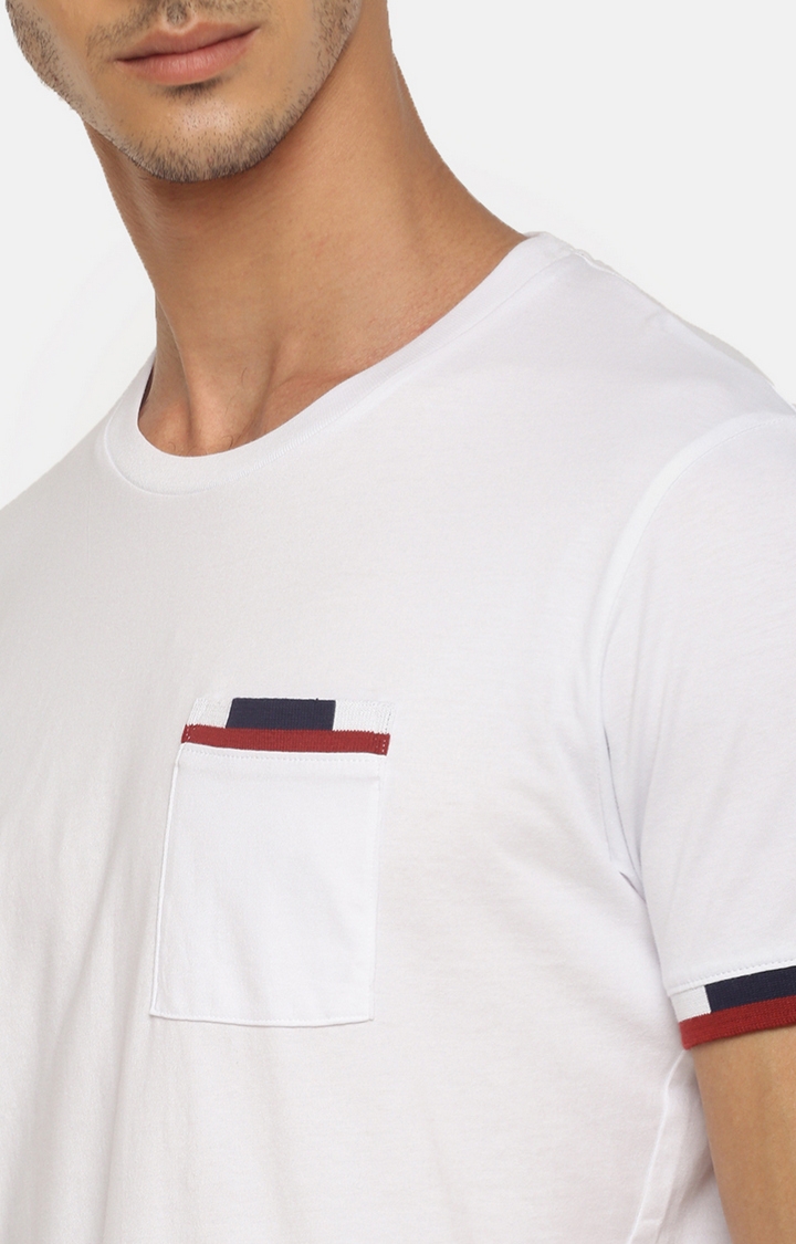 celio | Men's White Solid Regular T-Shirts 5