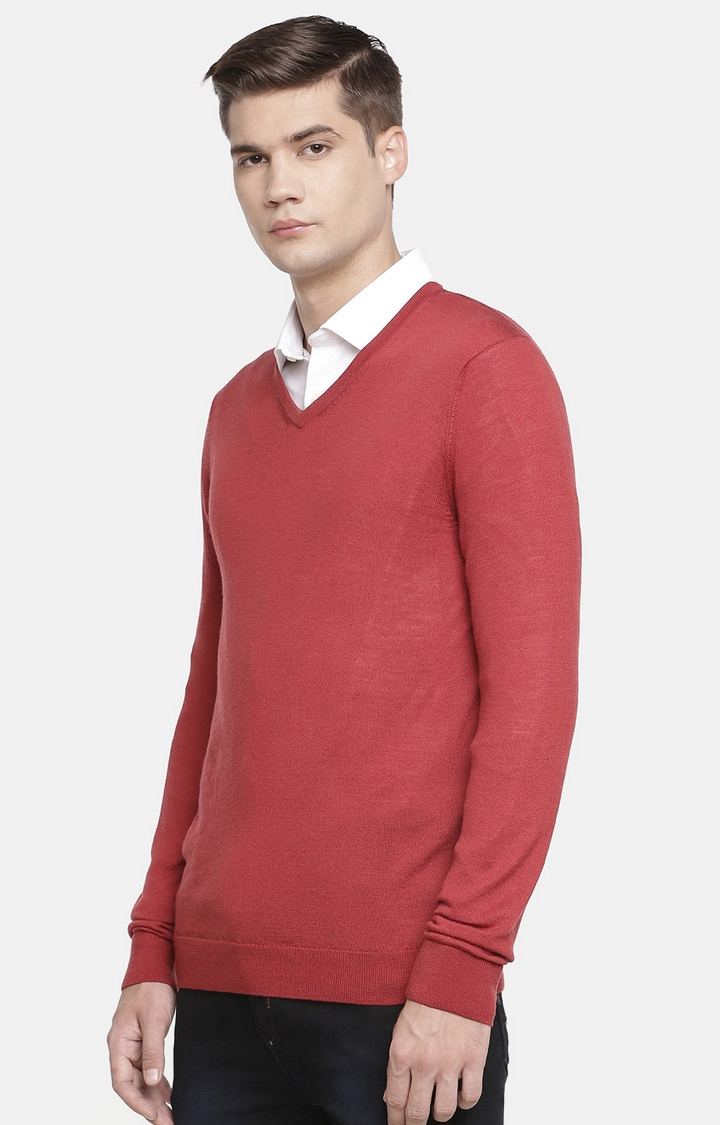 celio | Men's Red Solid Sweaters 2