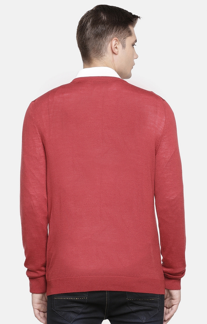 celio | Men's Red Solid Sweaters 3