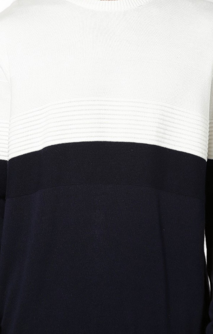 Men's Blue Colourblock Sweaters