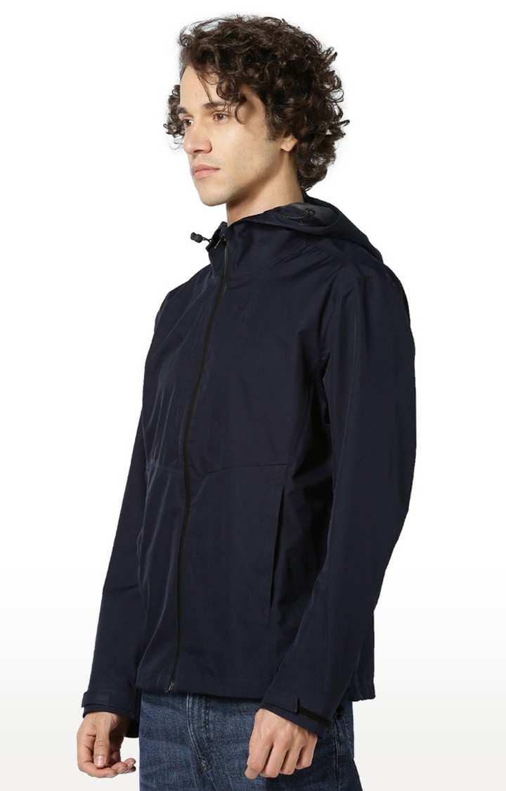 Men's Blue Solid Windcheater