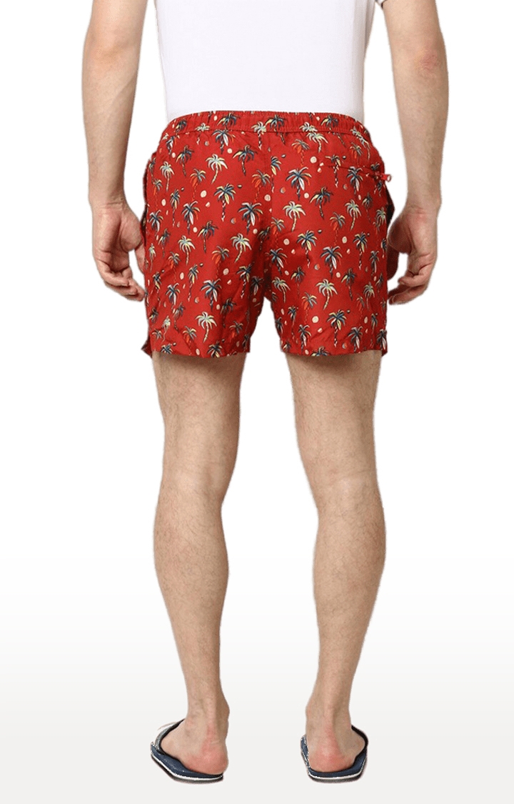 celio | Men's Red Polyester Printed Shorts 2