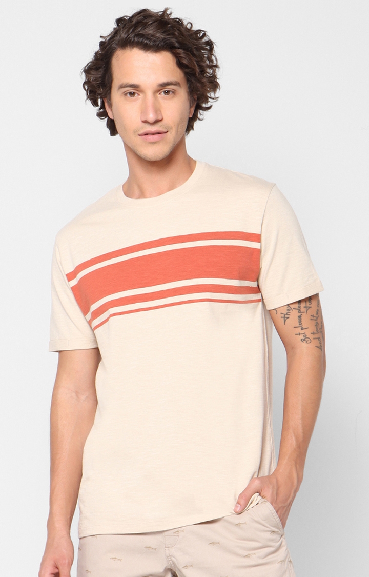 Beige Striped T-Shirt