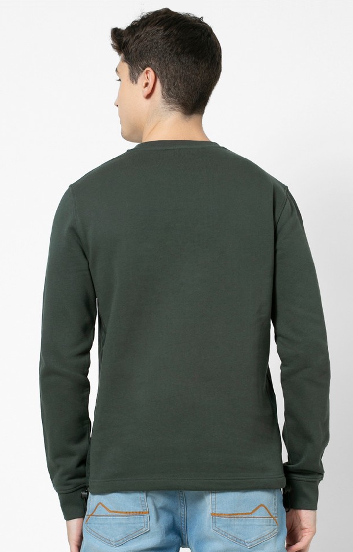 celio | Men's Green Solid Sweatshirts 3