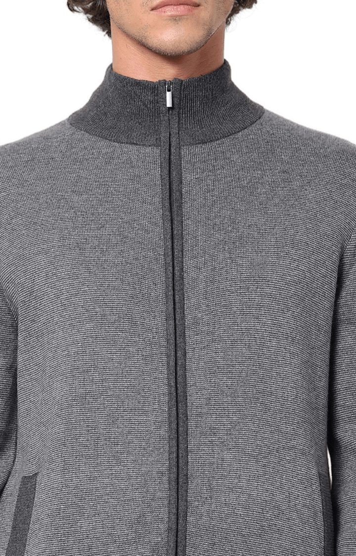 celio | Men's Grey Melange Sweaters 4