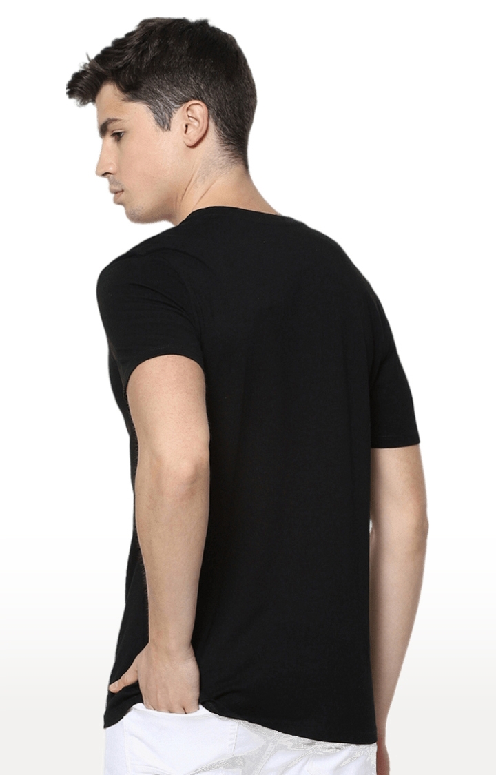 celio | Men's Black Printed Regular T-Shirts 3