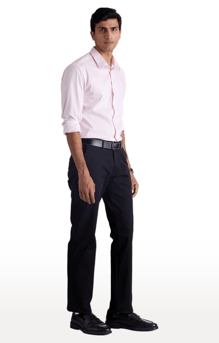 celio | Men's Blue Cotton Blend Solid Trousers 2