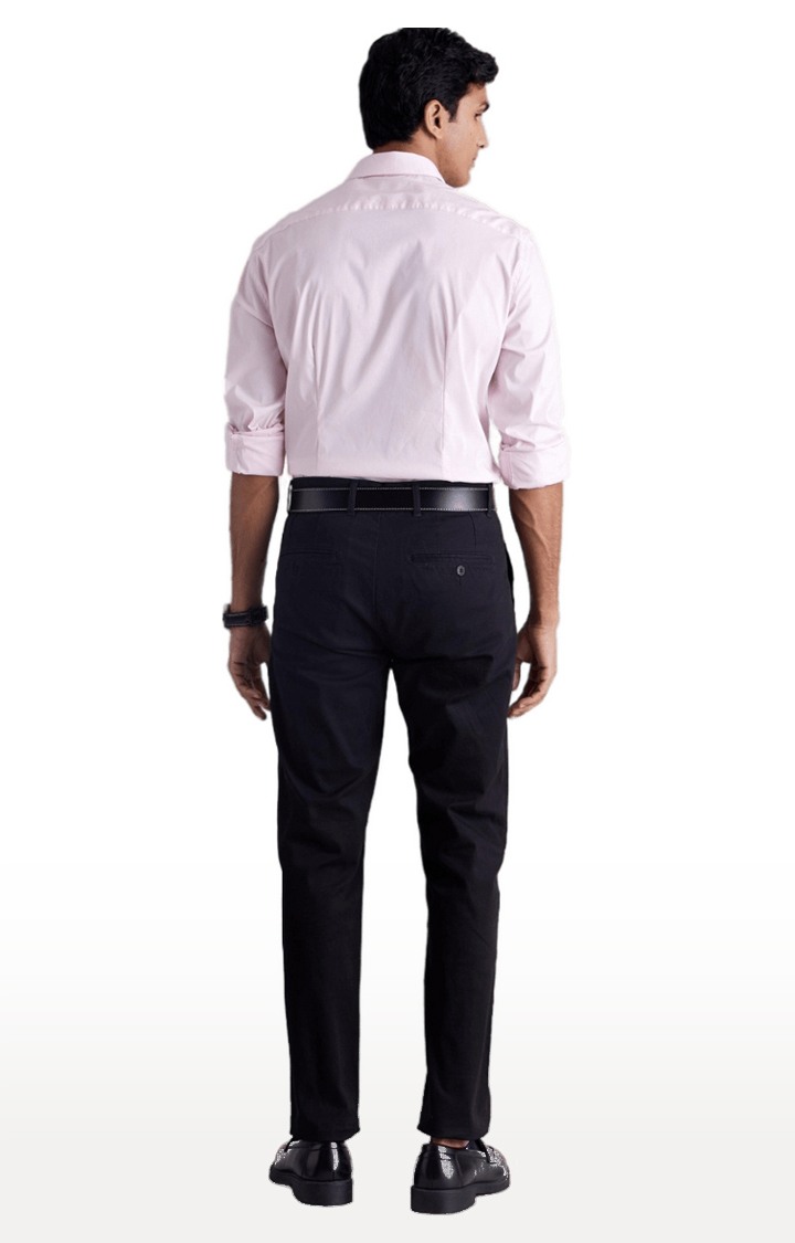 celio | Men's Blue Cotton Blend Solid Trousers 4