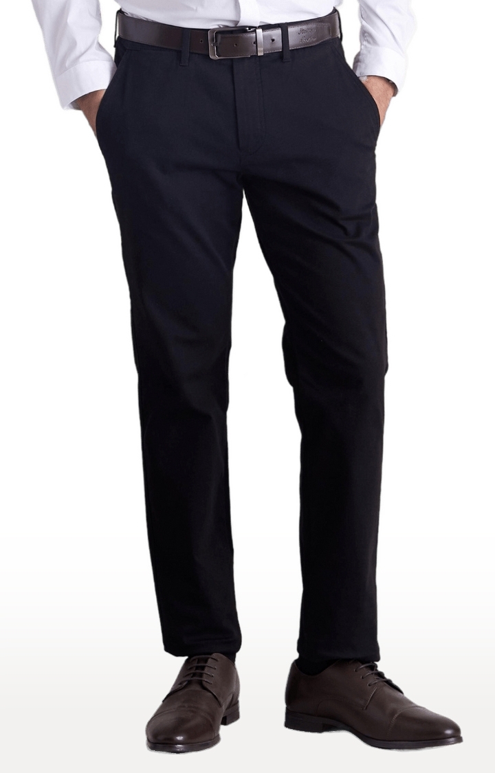 Buy AD & AV Men Black Solid Synthetic Single Formal Trousers