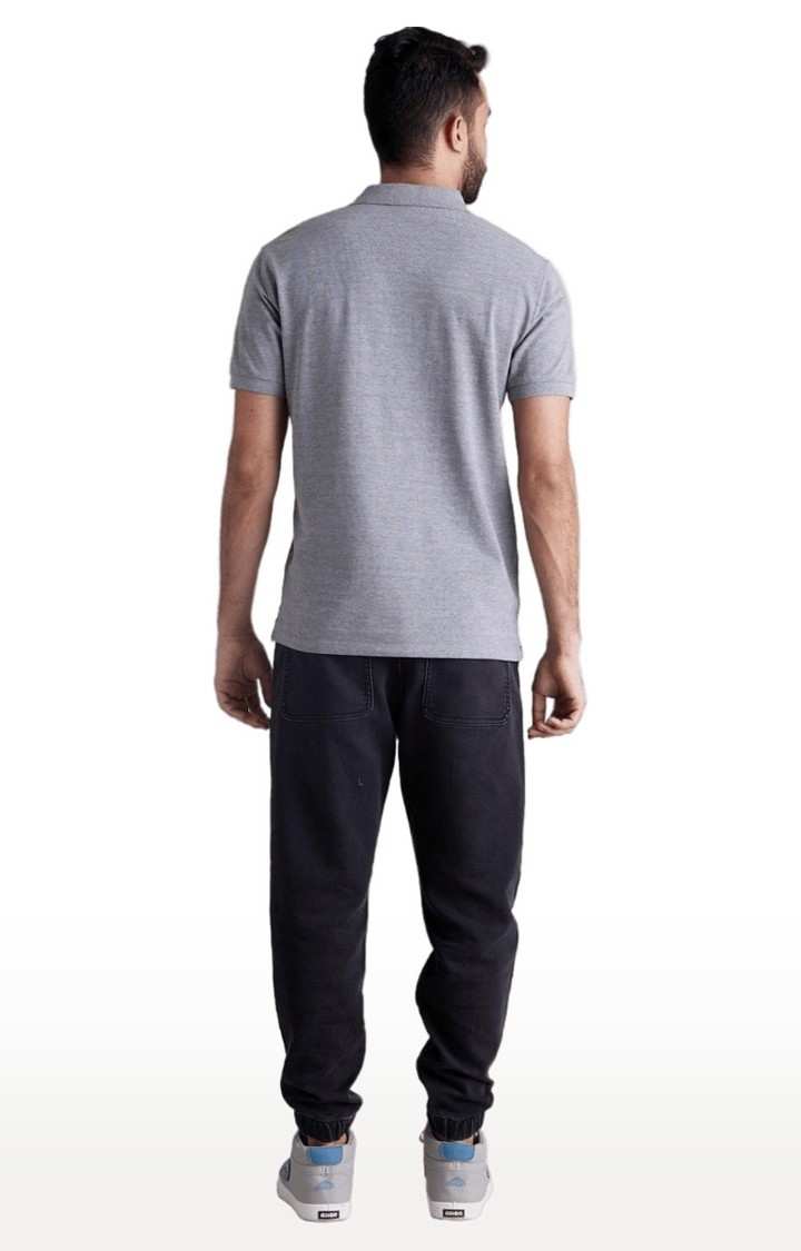 Men's Grey Melange Polos