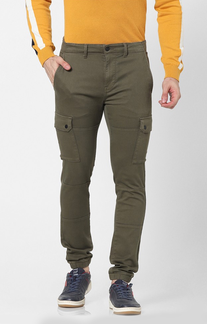 Replay Branded Cargo Trousers - Green | Standout