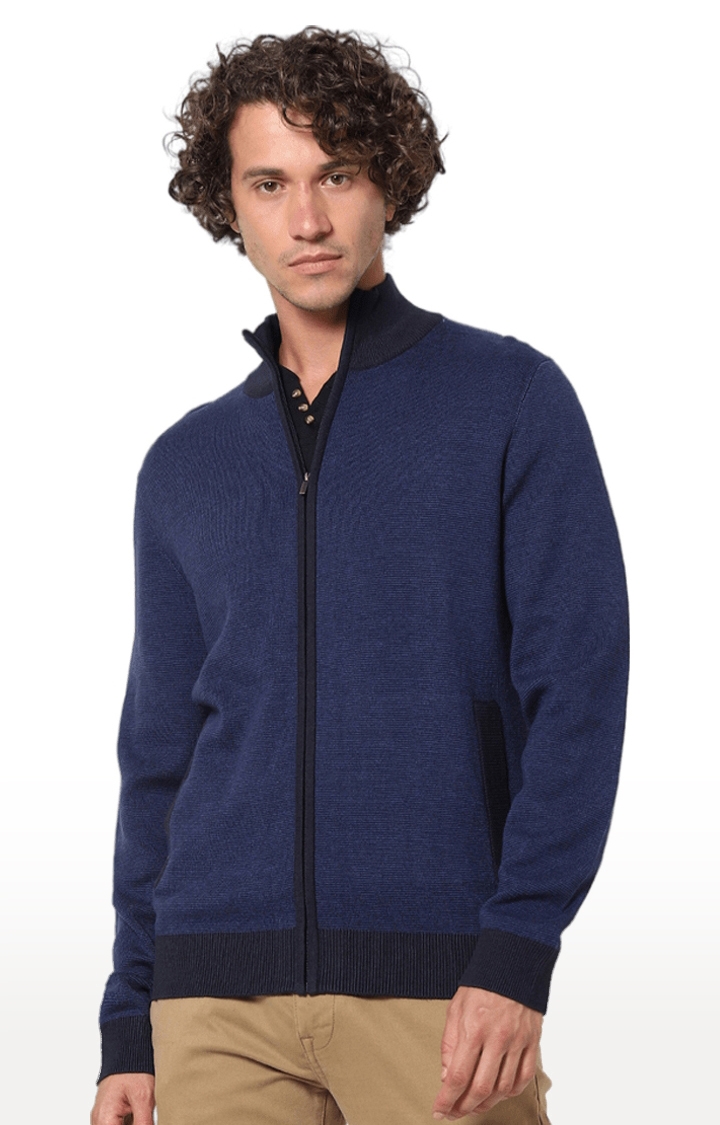 celio | Men's Blue Solid Sweaters 0