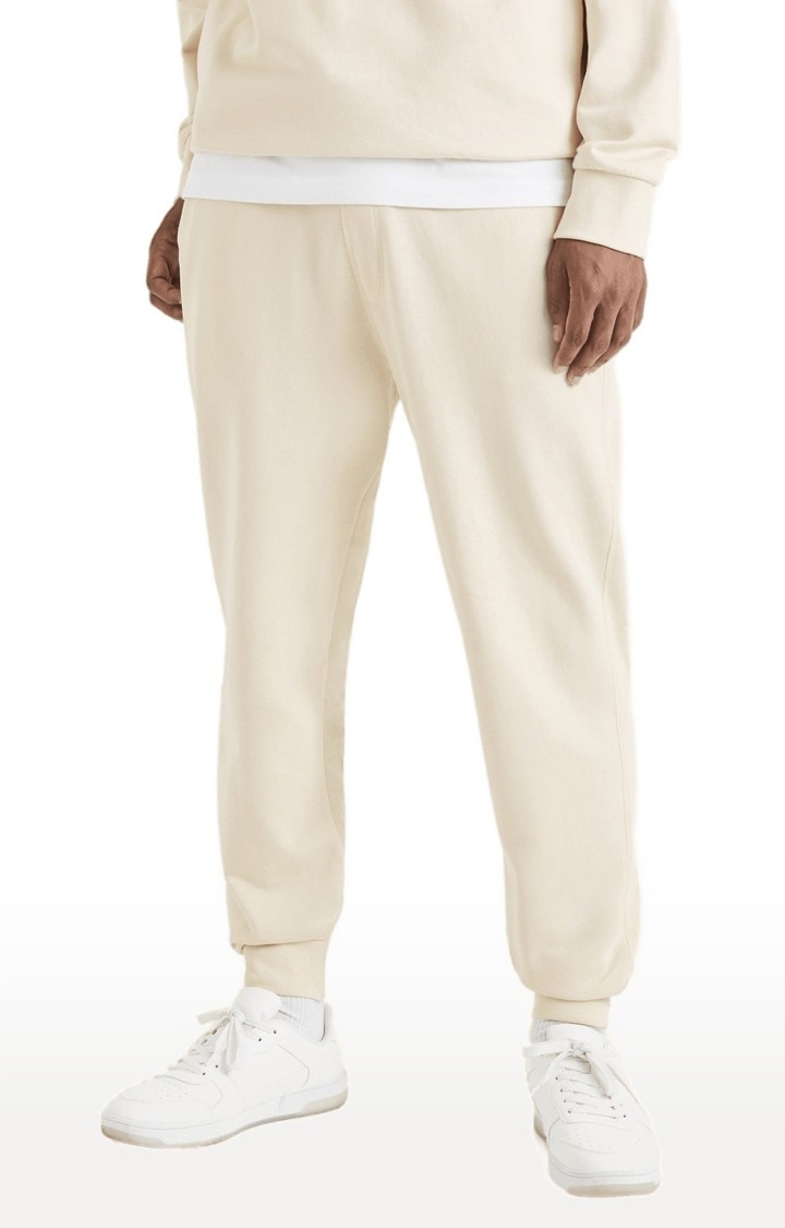 celio | Men's Beige Cotton Solid Casual Joggers