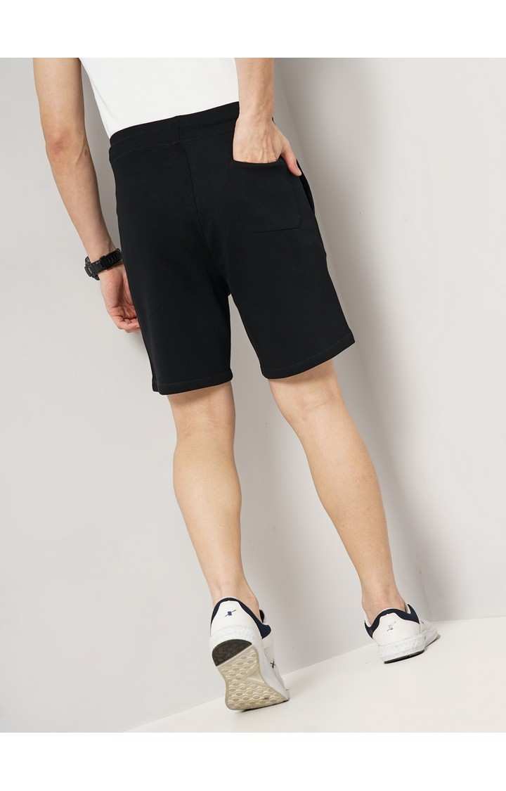 Celio Men's Solid Solid Black Cotton Shorts