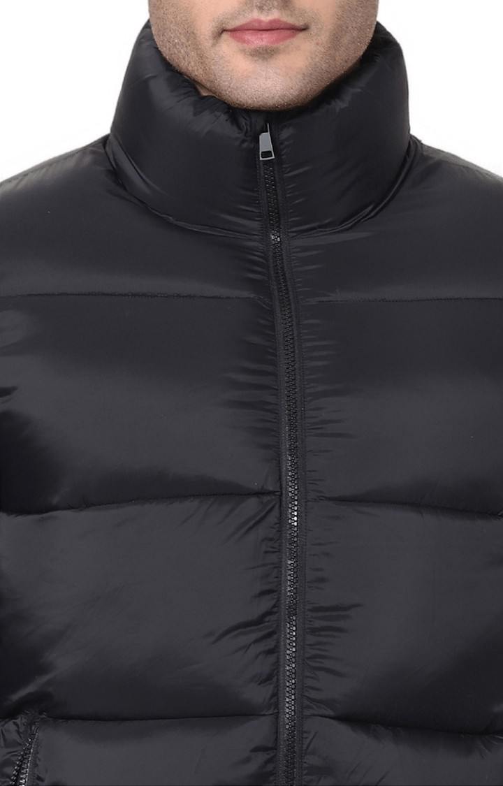 Men's Black Solid Bomber Jackets