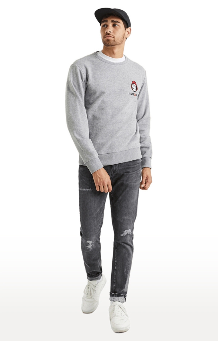 celio | Men's Grey Melange Sweatshirts 3