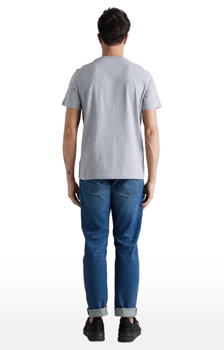Men's Grey Solid Regular T-Shirts