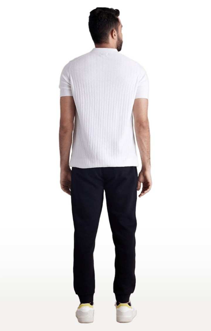 Men's Black Polycotton Solid Casual Joggers